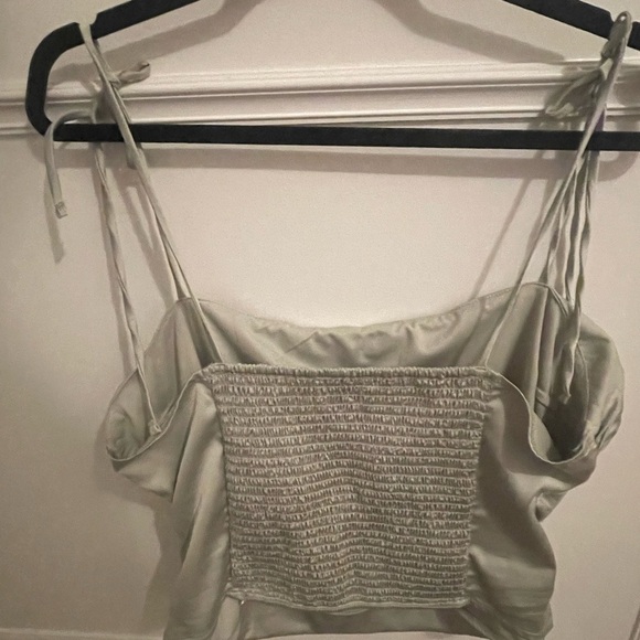 Hollister Green Ruched Tie Straps Camisole - Picture 2 of 3